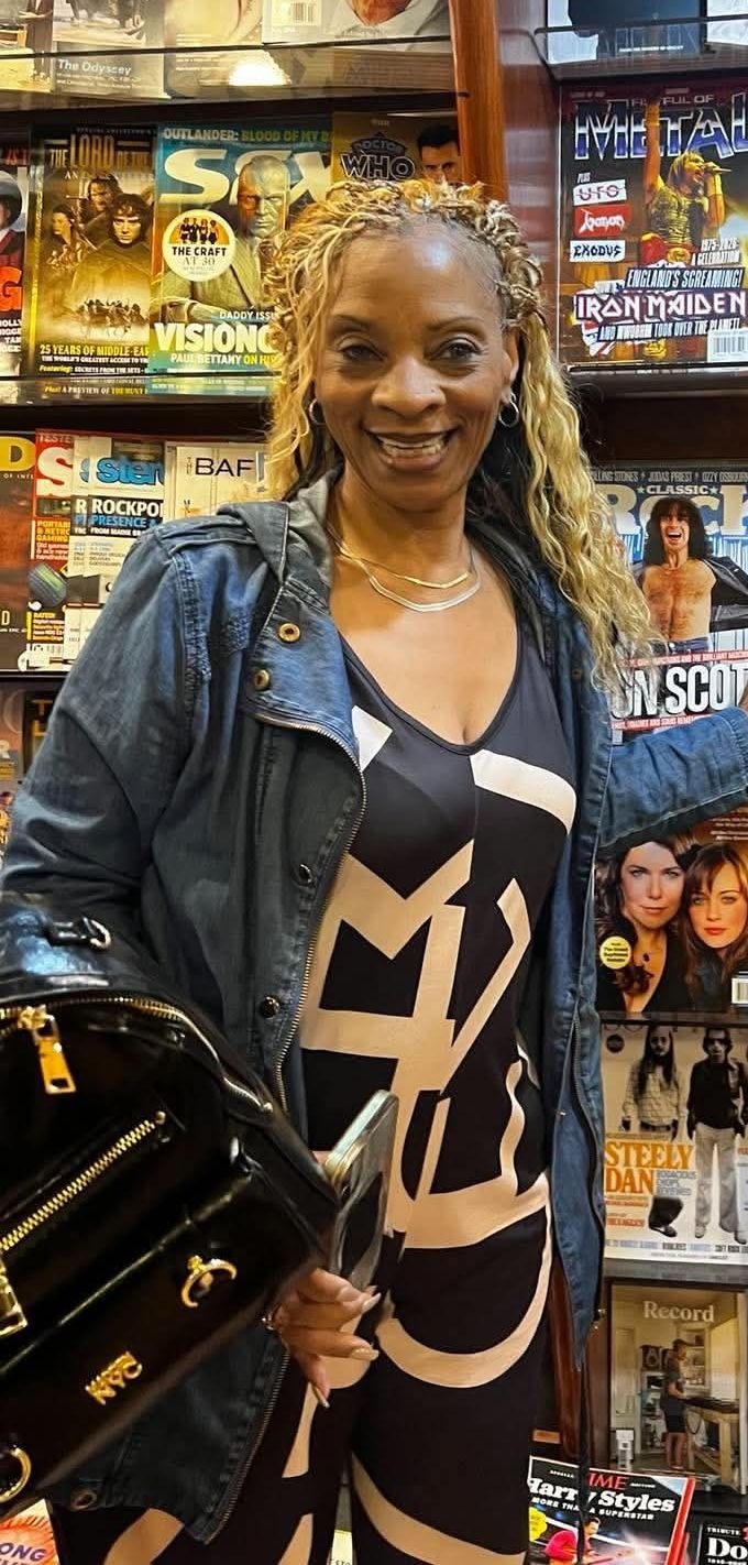 Clarice Carolyn Herring Jones at the magazine racks